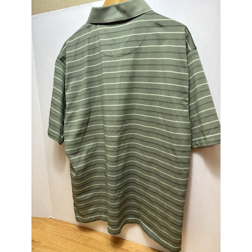 Grand Slam Men’s Golf Shirt Polo Size XXL Green Stripe Short Sleeve Golf - Picture 2 of 3